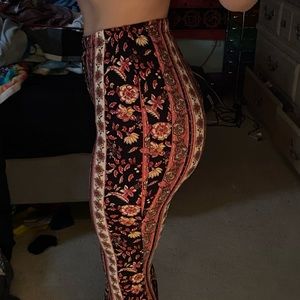 Pink and black flare pants (xs/small)